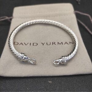 David Yurman Sterling Cable Hook Cuff Bracelet - Silver
